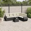 Image de vidaXL Salon de jardin 7 pcs Noir