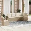 Image de vidaXL Salon de jardin 6 pcs Beige Résine tressée
