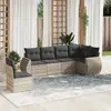 Image de vidaXL Salon de jardin 6pcs gris clair résine tressée