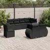 Image de vidaXL Salon jardin - 8 pcs, Noirs résine