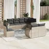 Image de vidaXL Salon de jardin 8 pcs avec coussins gris clair