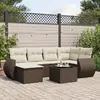 Image de VidaXL salon de jardin 7 pcs - Marron résine tressée