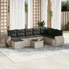 Image de Salon de jardin VIDAXL résine tressée - Gris clair - 9 pièces