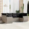 Image de vidaXL Salon de jardin 6 pcs avec coussins - Gris clair résine tressée