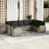 Image de vidaXL Salon de jardin 9 pcs - Gris