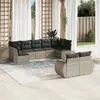 Image de vidaXL Salon de jardin 9 pcs - Gris clair