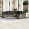 Image de vidaXL Salon de jardin 9 pcs coussins gris résine