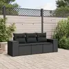 Image de vidaXL Salon de jardin 3 pcs - Noir