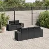 Image de Vidaxl Salon de jardin 6 pcs - Noir