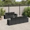 Image de vidaXL Salon de jardin 8 pcs avec coussins - Noir