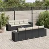 Image de vidaXL Salon de jardin 9 pcs - Noir