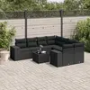 Image de vidaXL Salon de jardin 9 pcs - Noir