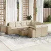 Image de vidaXL Salon de jardin 9 pcs beige