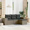 Image de vidaXL Salon de jardin - Résine tressée - Gris - 4 pcs