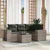 Image de vidaXL Salon de jardin 5 pcs avec coussins gris clair