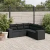 Image de vidaXL Salon de jardin 5 pcs - Coussins noirs
