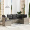 Image de vidaXL Salon de jardin 5 pcs - Gris clair