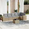Image de vidaXL Salon de jardin - 7 pcs - Résine tressée beige