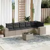 Image de vidaXL Salon de jardin résine tressée - 7 pcs - Gris clair