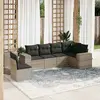 Image de vidaXL Salon de jardin 6 pcs - Gris clair résine tressée