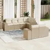 Image de vidaXL Salon de jardin 7 pcs Beige Résine Tressée