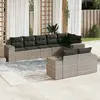 Image de vidaXL Salon de jardin 8 pcs Résine tressée - Gris clair