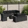 Image de vidaXL Salon de jardin 9 pcs - Résine tressée noir