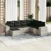 Image de vidaXL Salon de jardin 7 pcs gris clair