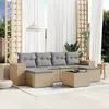 Image de vidaXL Salon de jardin 7 pcs - Beige