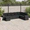 Image de vidaXL Salon de jardin 8 pcs - Noir