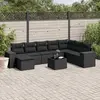 Image de vidaXL Salon de jardin 9 pcs - Noir Résine tressée