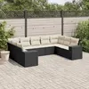 Image de Salon de jardin 9 pcs - Noir résine tressée