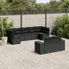 Image de vidaXL Salon de jardin 9 pcs - Noir
