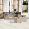 Image de VIDAXL Salon de jardin avec coussins beige - 9 pièces