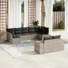 Image de vidaXL Ensemble de jardin 9 pcs - Résine tressée - Gris clair