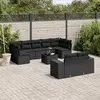 Image de VIDAXL Salon de jardin 10 pcs avec coussins - Noir