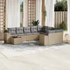 Image de vidaXL Salon de jardin 10 pcs - Beige résine tressée