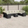 Image de vidaXL Salon de jardin 11 pcs - Noir Résine tressée