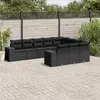 Image de vidaXL Salon de jardin 10 pcs - Noir