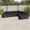 Image de vidaXL Salon de jardin 10 pcs Résine tressée - Noir