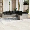 Image de vidaXL Salon de jardin 10 pcs avec coussins - Gris Clair