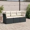 Image de Salon de jardin VIDAXL 3 pcs - Noir