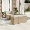 Image de vidaXL Salon de jardin 6 pcs beige