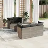 Image de vidaXL Salon de jardin 6 pcs - Gris clair, résine tressée