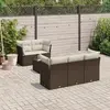 Image de vidaXL Salon de jardin 6 pcs marron résine tressée