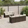 Image de vidaXL Salon de jardin 8 pcs avec coussins - Marron
