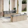 Image de vidaXL Salon de jardin 9 pcs beige