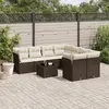Image de vidaXL Salon de jardin 9 pcs avec coussins - Marron