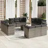Image de vidaXL Salon de jardin avec coussins 13 pcs - Gris