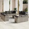 Image de vidaXL Salon de jardin 13 pcs - Gris clair résine tressée
